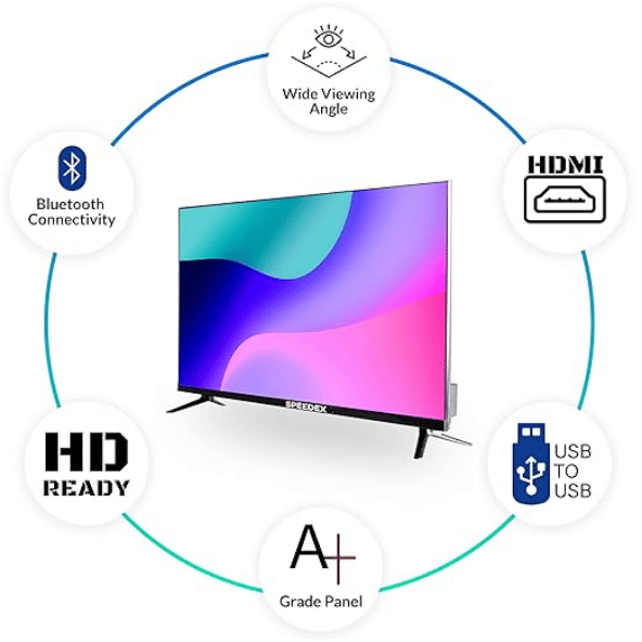 SPEEDEX 32 Inches Frameless HD Ready Smart LED TV – Sleek Design with Smart Features