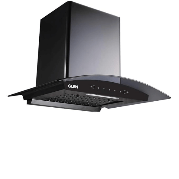 Glen Auto Clean Curved Glass Filter less Kitchen Chimney With 7 Year Warranty On Motor, with Motion Sensor 1200 m3/h, Black (CH6060BLAC60)