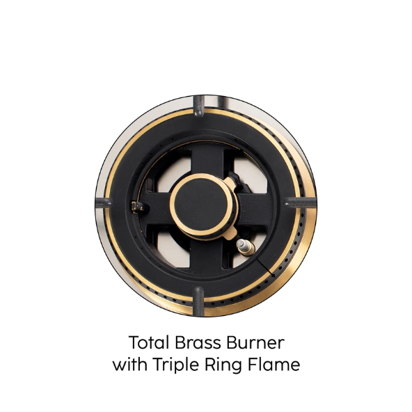 Glen 3 Burner Built In Glass Hob with forged Brass Burner Auto Ignition (1073 SQ DB) Glass Automatic Hob  (3 Burners)