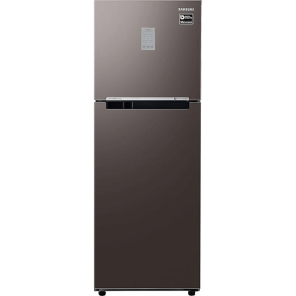 Samsung 236 L, 2 Star, Bespoke Convertible, Digital Inverter with Display, Frost Free Double Door Refrigerator (RT28CB732C2/HL, Cotta Steel Charcoal, 2023 Model)