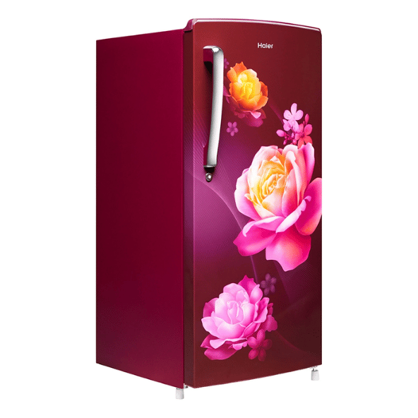 Haier 185L 1 Star Direct Cool Single Door Refrigerator with Toughened Glass Shelfcomes in premium red Noisettes Finish HRD-2061SRN-N