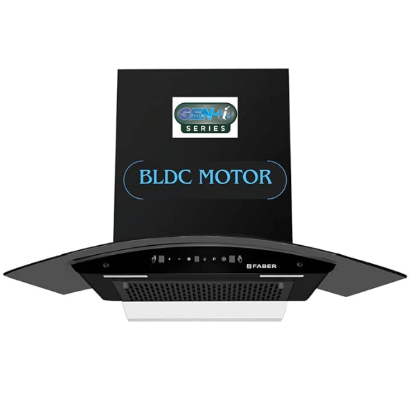Faber 90cm 1500m³/hr BLDC Autoclean Chimney|Black Matt Filterless|Oil Collector|Touch & Gesture Control|9 Speed|LED|12 Yrs on Motor, 2 Yrs Comprehensive Warranty by Faber|HOOD IRIS BLDC FL HC BK 90