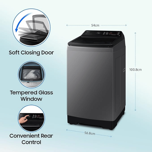 Samsung 10 Kg 5 Star Wi-Fi Enabled Inverter Fully Automatic Top Loading Washing Machine (WA10BG4546BDTL Versailles Gray, Ecobubble)