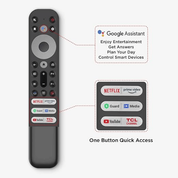TCL 138.7 cm (55 inches) Bezel-Less 4K Ultra HD Smart LED Google TV 55P635 (Black) – Immersive Visuals & Smart Entertainment
