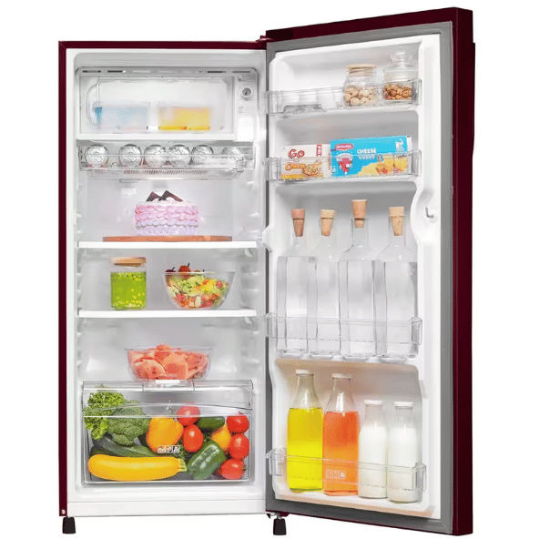 Haier 190 L, 2 Star, Red Noisettes Finish Direct Cool Single Door Refrigerator