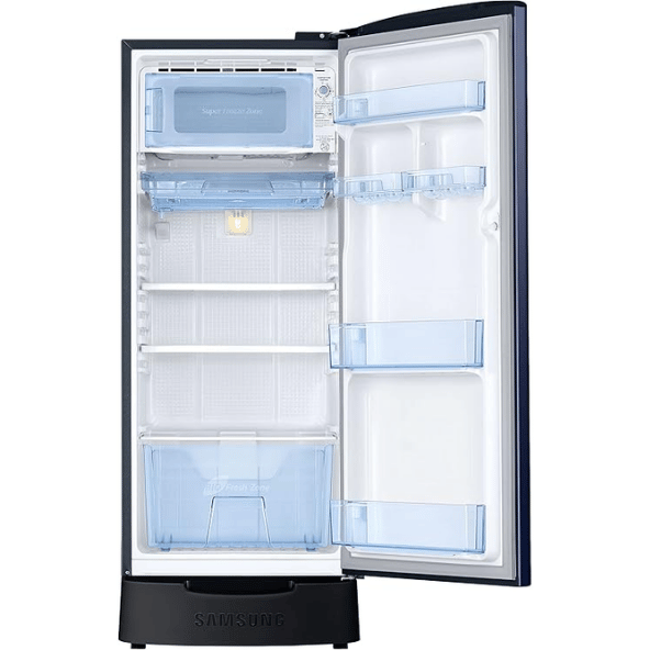 Samsung 183 L 3 Star Direct-Cool Single Door Refrigerator (RR20D2823UZ/NL, Midnight Blossom Blue, Base Stand Drawer)