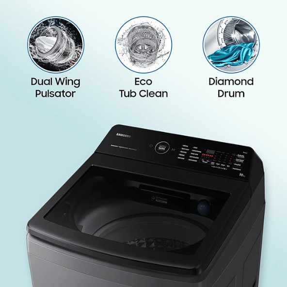 Samsung 10 Kg 5 Star Wi-Fi Enabled Inverter Fully Automatic Top Loading Washing Machine (WA10BG4546BDTL Versailles Gray, Ecobubble)