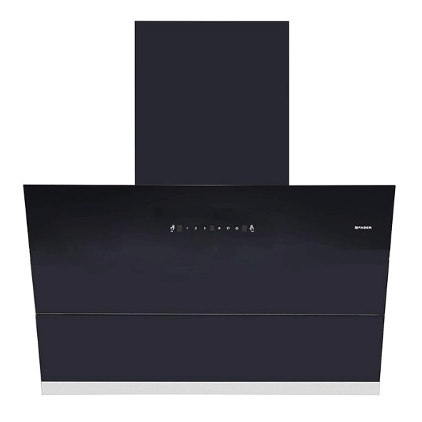 Faber 90 cm 1500 m³/hr angular Kitchen Chimney (HOOD APEX FLHC SC BK 90, Filterless technology, Touch Control, Black)