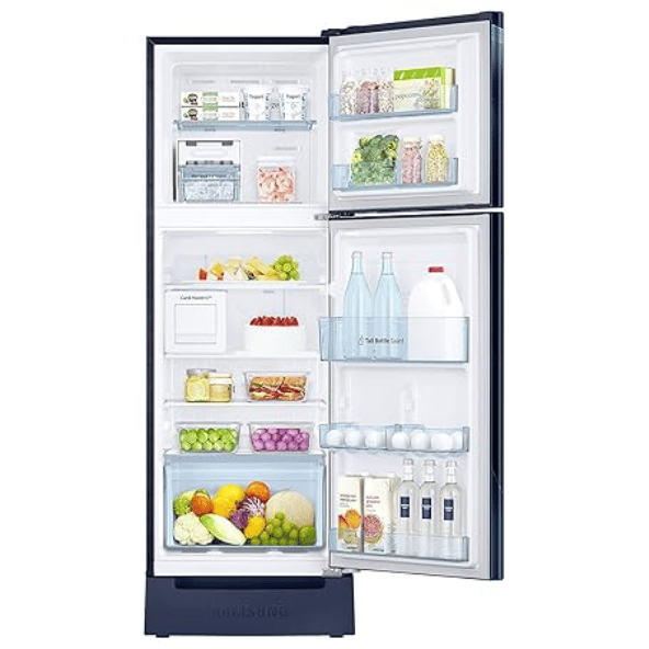 SAMSUNG 244 L Frost Free Double Door 2 Star Convertible Refrigerator with Base Drawer  (Midnight Blossom Red, RT28B3C22RZ/HL)