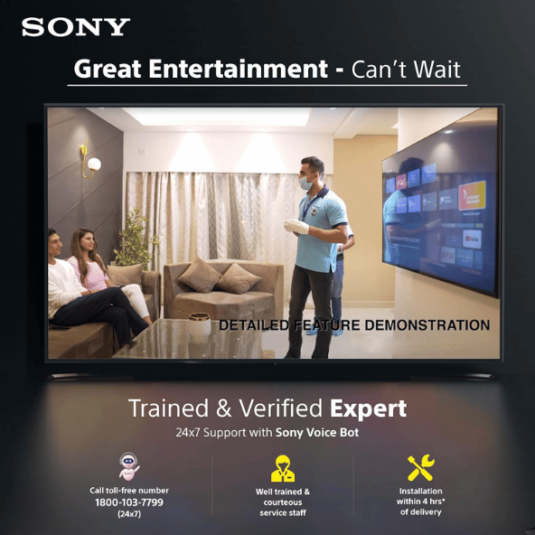 Sony BRAVIA 80 cm (32 inches) HD Ready Smart LED Google TV KD-32W835 (Black) – Smart Entertainment with Brilliant Clarity