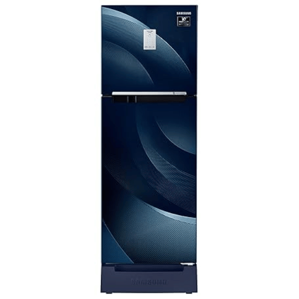 Samsung 244 L 3 Star Inverter Frost Free Double Door Refrigerator (RT28A3C234U/HL, Rythmic Twirl Blue, Base Stand with Drawer, Curd Maestro, Convertible, 2022 Model)
