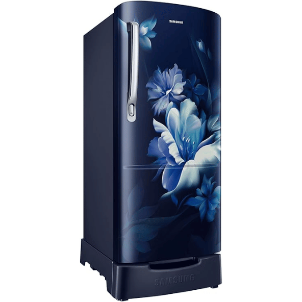 Samsung 183 L 3 Star Direct-Cool Single Door Refrigerator (RR20D2823UZ/NL, Midnight Blossom Blue, Base Stand Drawer)