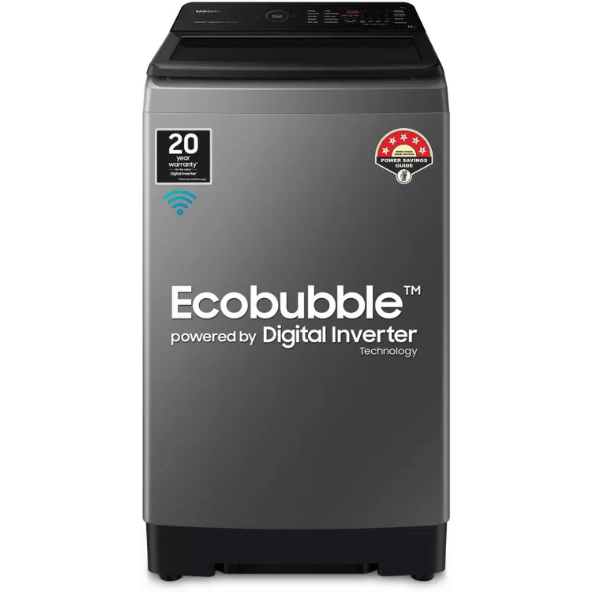 SAMSUNG 10 kg Wi-Fi EnabledInverter 5 Star with Ecobubble Technology Fully Automatic Top Load Washing Machine Grey  (WA10BG4546BDTL)