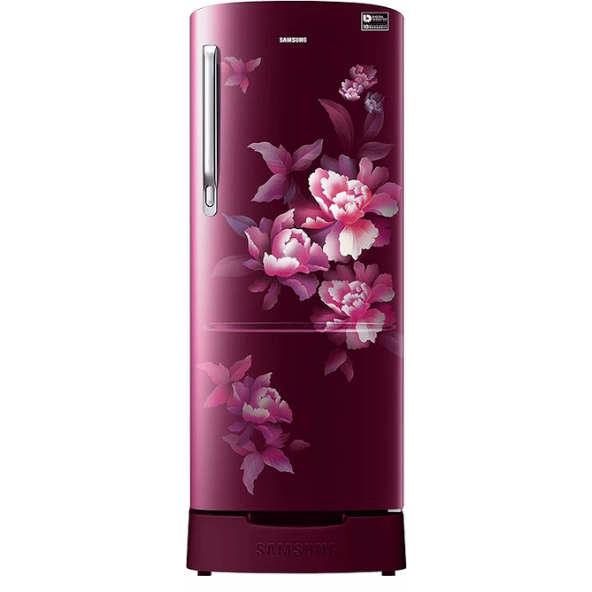 Samsung 183 L 4 Star Direct-Cool Single Door Refrigerator (RR20C2824HN/NL, Himalaya Poppy Red, Base Stand Drawer, 2023 Model)